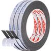 PATIKIL 3 Rotoli Nastro Schiuma in Gomma Spugna, 1cm x 1mm x 5 Metri Nastro Isolante in Schiuma Autoadesivo Guarnizione per Finestra Porta Isolamento Acustico Guarnizione, Nero