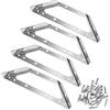 QWORK® 4 Pezzi staffe angolari a 90 gradi in acciaio inox, staffa triangolare, supporti per ripiani antiruggine per mobili