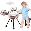 Verdantree Kit Batteria per Bambini, 5 Tamburi con Sgabello, Strumento Musicale | per Educazione Precoce, Batteria Musicale Bambini Junior Drum Set Regalo 1 2 3 4 anni Ragazze Ragazzi
