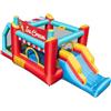 COSTWAY Castello Gonfiabile 5 in 1 per Bambini di Tema Gelato, Castello Gonfiabile con Scivolo, Canestro, Trampolino e Vasca, Gioco Gonfiabile con Anelli e Palline per Interno ed Esterno