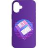 Retro PC Computer 80s Vaporwave Memorabi Custodia per iPhone 16 Plus Vaporwave 80s Memorabilia Retro 3.5 Floppy Disc