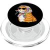 Vintage Retro Knitting Cute Lover Women Orange Cat Tabby Cat Granny Square Crochet Filato per uncinetto PopSockets PopGrip per MagSafe