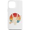 Vintage Skeleton Drummer Rock Band Conce Custodia per iPhone 13 Pro Max Scheletro Drummer Rock On Sign Bacchette Retro Drumming