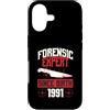 True Crime Merch for Investigative Crime Custodia per iPhone 17 Esperto forense dalla nascita 1991 Compleanno a tema crimine vero
