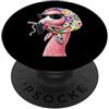 Vintage Retro Knitting Cute Lover Women Flamingo Animal Granny Square Crochet Yarn Crochet Lover PopSockets PopGrip Adesivo