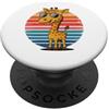 Giraffe Retro Style Design Giraffa retrò in occhiali da sole giraffa stile vintage uomo donna PopSockets PopGrip Adesivo