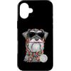 Vintage Retro Knitting Gifts Custodia per iPhone 16 Plus Filato quadrato per uncinetto Granny Dog Schnauzer in miniatura