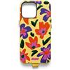 UNTAGS - Cover iPhone 14 Pro Bloom - Materiale Effetto Pelle - Morbida Microfibra Interna Antigraffio - Gialla