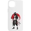 Wholesome Sketch Co Custodia per iPhone 14 Plus Urban Samurai Techwear Warrior Red Sun Street Art giapponese