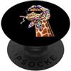 Vintage Retro Knitting Cute Lover Women Giraffe Safari Granny Square Crochet Yarn Crochet Lover PopSockets PopGrip Adesivo