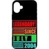 Lustige Geburtstagssprüche zum 22. B-Day Custodia per iPhone 16 Plus 22° compleanno leggendario dal luglio 2004 frase di compleanno