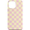 Checkered Pretty Check Pattern Custodia per iPhone 13 Pro Max Motivo a scacchi estetici a scacchi giallo burro rosa