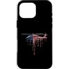 Paint Dripping Patriotic 4th of July US Custodia per iPhone 16 Pro Max Elicottero Pilota Aviazione Bandiera Americana USA Drip Graffiti