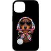 Vintage Retro Knitting Cute Lover Women Custodia per iPhone 13 Dachshund Dog Doxie Granny Square Crochet Yarn Crochet