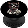Vintage Retro Knitting Cute Lover Women Rat Terrier Dog Granny Square Crochet Yarn Crochet Lover PopSockets PopGrip Adesivo