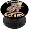 Funny Fathers Day Birthday Designs Divertente uomo delle caverne che suona scherzi sull'età della chitarra per uomini padri papà PopSockets PopGrip Adesivo