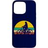 So Cool Designs Custodia per iPhone 15 Pro Max Triciclo adulto Silhouette Horizon donna in bicicletta