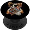 Vintage Retro Knitting Cute Lover Women Papillon Dog Granny Square Crochet Yarn Crochet Lover PopSockets PopGrip Adesivo
