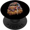 Vintage Retro Knitting Cute Lover Women Bigfoot Sasquatch Yeti Granny - Filato quadrato per uncinetto PopSockets PopGrip Adesivo