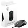 MSI FORGE GM320 - Mouse da gioco con sensore ottico da 12800 DPI, simmetrico, interruttori a scatto da 20 M+, 7 pulsanti, latenza 1 ms, LED RGB, 126 g, cablato