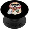 Vintage Retro Knitting Cute Lover Women Akita Dog Granny - Filato quadrato per uncinetto, per amanti dell'uncinetto PopSockets PopGrip Adesivo