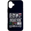 Smart Humor Gifts for Dedicated Oncology Custodia per iPhone 16 Plus Oncologia Infermiera Etichetta Avviso Caffè Vino Sarcasmo Abilità