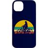 So Cool Designs Custodia per iPhone 14 Plus Triciclo adulto Silhouette Horizon donna in bicicletta