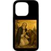 Icone epiche ortodosse Custodia per iPhone 15 Pro Icona ortodossa di San Serafino di Sarov con un orso