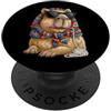 Vintage Retro Knitting Cute Lover Women Capybara Capibara Granny - Filato quadrato per uncinetto PopSockets PopGrip Adesivo