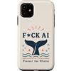Nature Before Bots Custodia per iPhone 11 Umorismo retrò da attivista oceanico contro la protesta contro le balene
