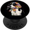 Vintage Retro Knitting Cute Lover Women Rat Terrier Dog Granny Square Crochet Yarn Crochet Lover PopSockets PopGrip Adesivo