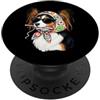 Vintage Retro Knitting Cute Lover Women Papillon Dog Granny Square Crochet Yarn Crochet Lover PopSockets PopGrip Adesivo