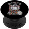 Vintage Retro Knitting Gifts Filato quadrato per uncinetto Granny Dog Schnauzer in miniatura PopSockets PopGrip Adesivo