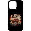 Christian Revival Faith Fire Cross Custodia per iPhone 15 Pro Max Retro Mountain Cross Il fuoco brucia ancora