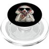 Vintage Retro Knitting Cute Lover Women Gomitolo quadrato per uncinetto, motivo: barboncino e nonna, per amanti dell'uncinetto PopSockets PopGrip per MagSafe
