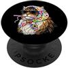 Vintage Retro Knitting Cute Lover Women Maine Coon Cat Granny Square Crochet Yarn Crochet Lover PopSockets PopGrip Adesivo