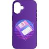 Retro PC Computer 80s Vaporwave Memorabi Custodia per iPhone 16 Vaporwave 80s Memorabilia Retro 3.5 Floppy Disc