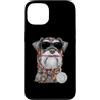 Vintage Retro Knitting Gifts Custodia per iPhone 13 Filato quadrato per uncinetto Granny Dog Schnauzer in miniatura