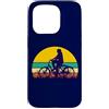 So Cool Designs Custodia per iPhone 15 Pro Triciclo adulto Silhouette Horizon donna in bicicletta