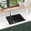 Vidaxl Lavello da Cucina in Granito Vasca Singola Nera