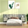 Vidaxl Testiera Letto con Comodini in Legno Multistrato Grigio Sonoma