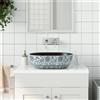 Vidaxl Lavabo da Appoggio Nero e Blu Ovale 47x33x13 cm Ceramica