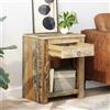 Vidaxl Tavolino Laterale con 1 Cassetto e 1 Anta in Legno di Recupero