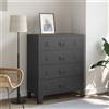 Vidaxl Cassettiera in Metallo in Stile Industriale 78x40x93 cm Nera