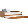 Vidaxl Dormeuse Estraibile senza Materasso Marrone Ambrato 90x200 cm