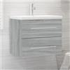 Vidaxl Mobile Bagno e Lavabo Integrato Grigio Sonoma Legno Multistrato