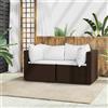 Vidaxl Divani Angolari da Giardino con Cuscini 2pz Polyrattan Marrone