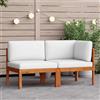 Vidaxl Set da giardino 2 pezzi con cuscini in legno di acacia e corda