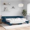 Vidaxl Divano Letto con Letto Estraibile Blu 100x200 cm in Velluto