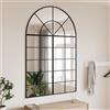 Vidaxl Specchio da Parete Nero 100x150 cm Arco in Ferro